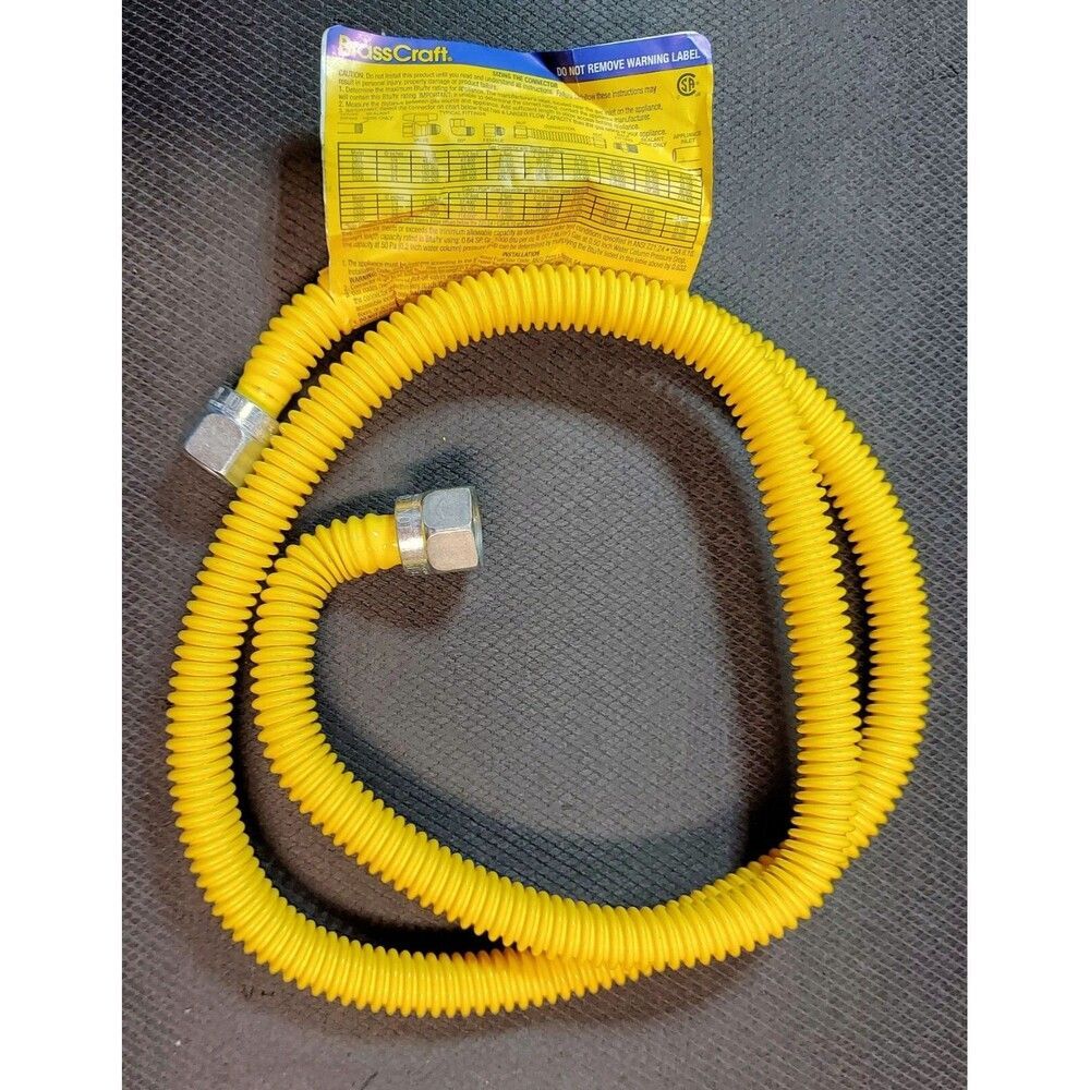 BrassCraft Gas Connector Hose CSSD64TE-48, 48" x 1/2" O.D., *Read